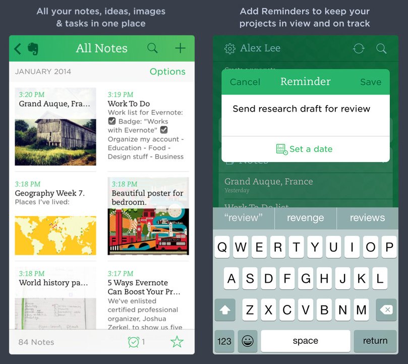 Evernote is your online notebook for everything.