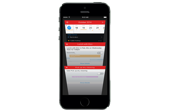 Fantastical 2 is a calendar app that is insanely simple to use.