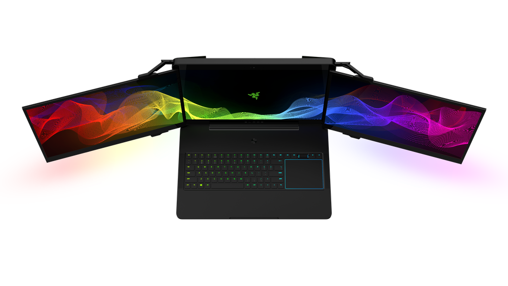 Razer’s gaming laptop prototype has three huge fold-out screens 