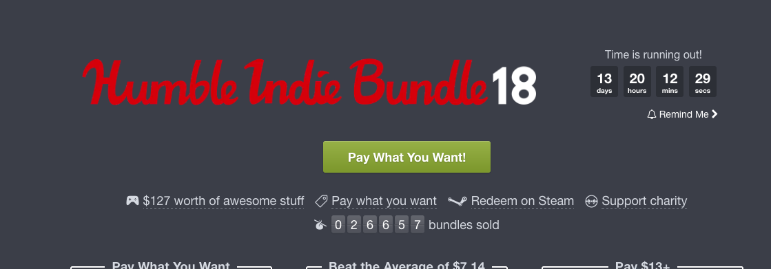 EGaming, the Humble Indie Bundle 18 is LIVE!