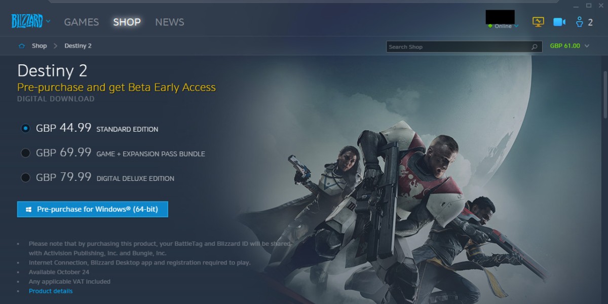 Destiny 2 PC Beta Pre-Load Now Available For Some