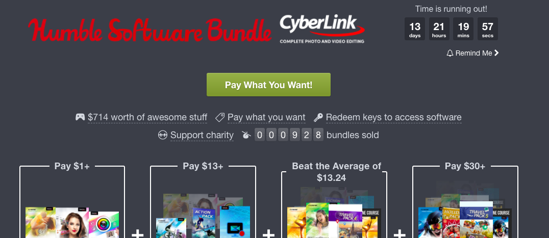 EGaming, the Humble Software Bundle: Video & Photo Editing is LIVE!