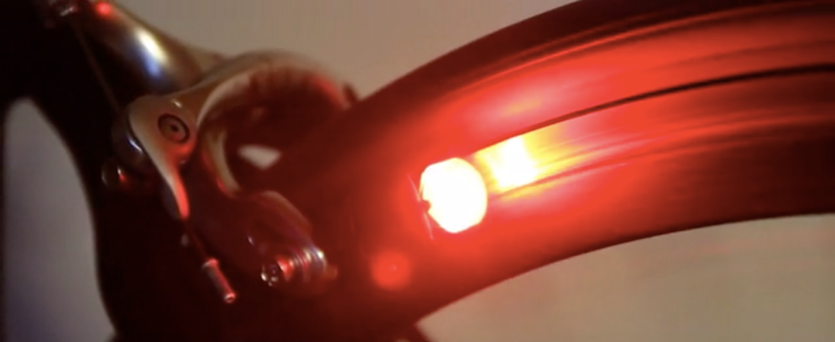 Magnic Microlights: Non-contact driven brake shoe bike light