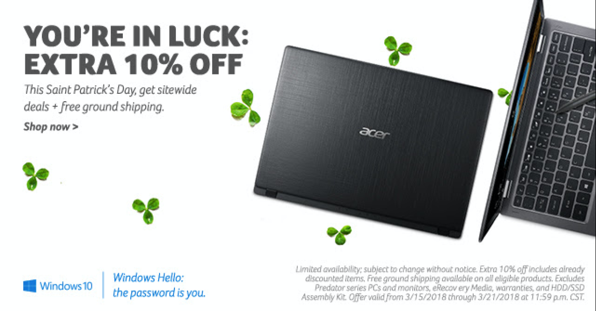 Acer Online Store | St. Patrick’s Day Sale!