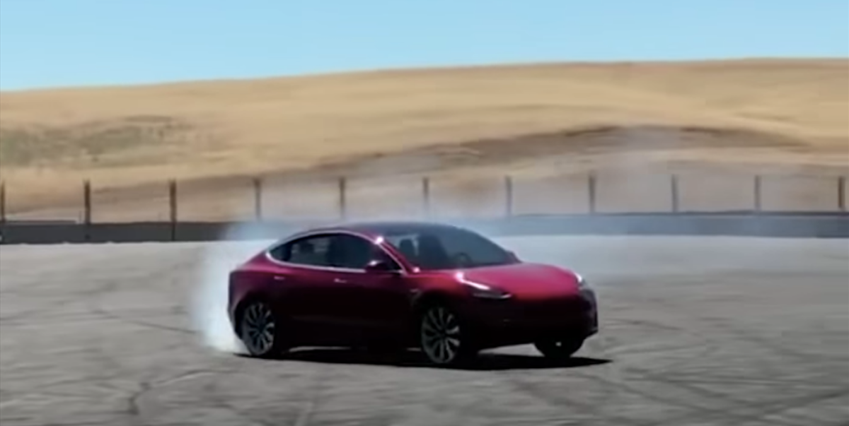 Tesla releases first video of Model 3 Performance version burning some tires during testing